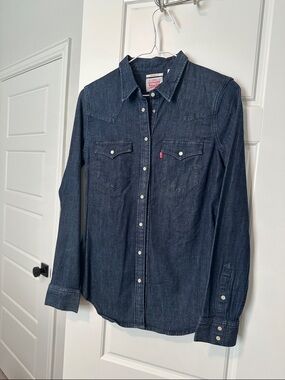 Levi's Dark Indigo Denim Western Button-Down Shirt